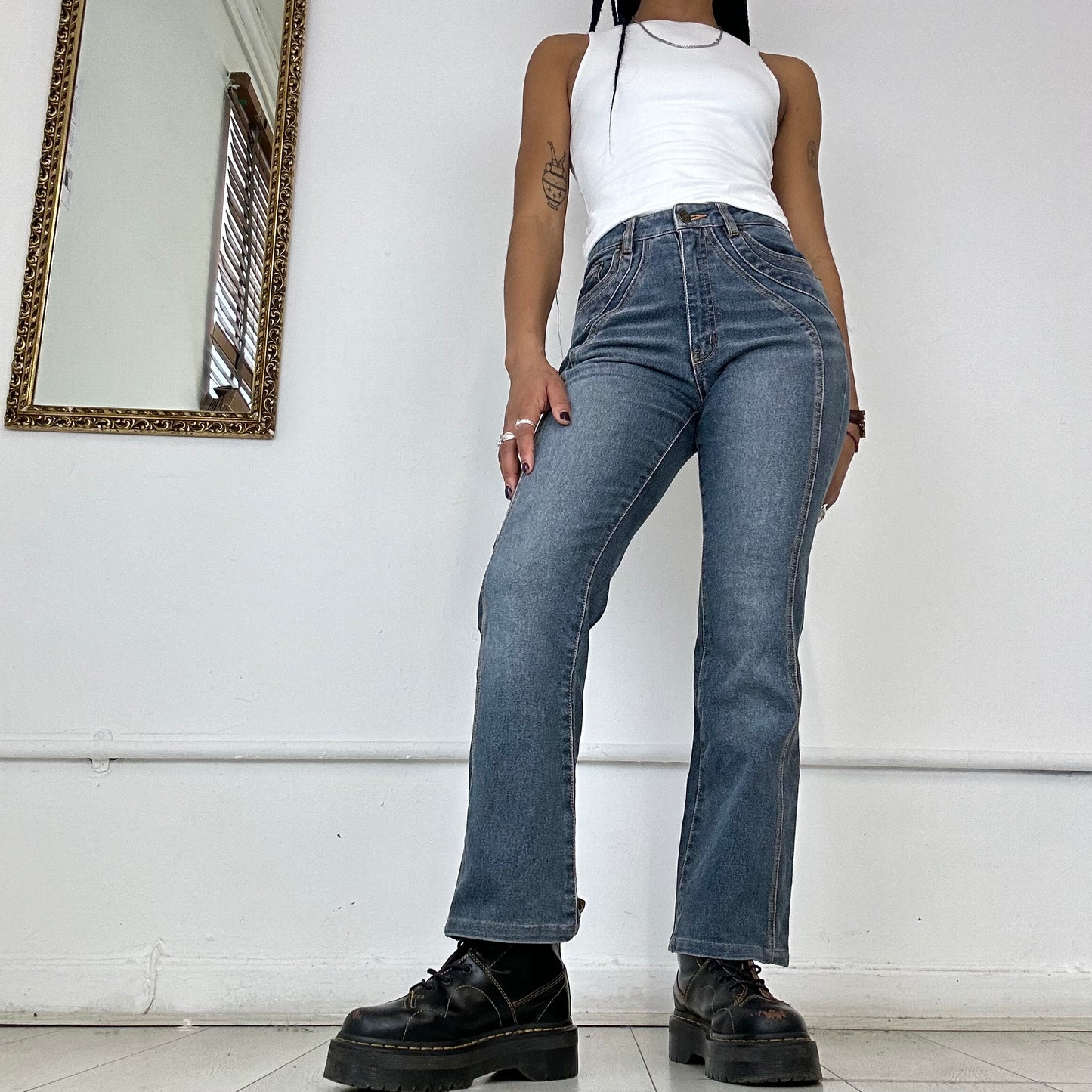 straight leg capri jeans