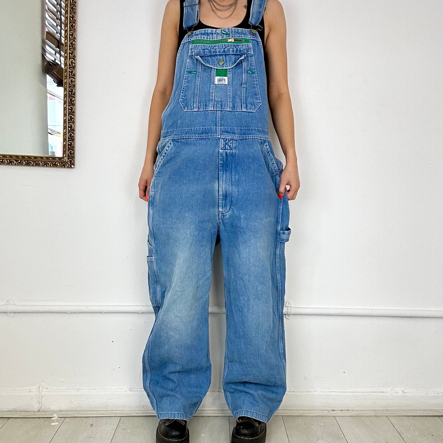 baggy denim dungarees