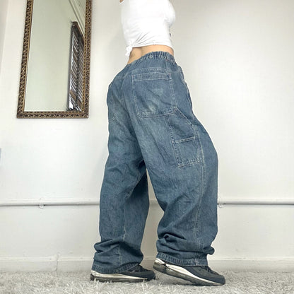 00's baggy drawstring waist jeans