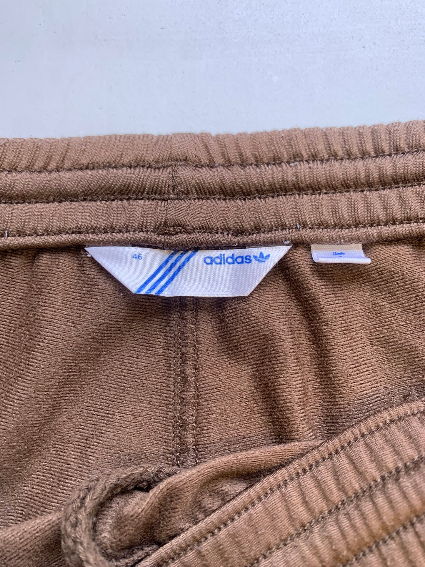 90’s adidas  brown & blue three stripe baggy joggers