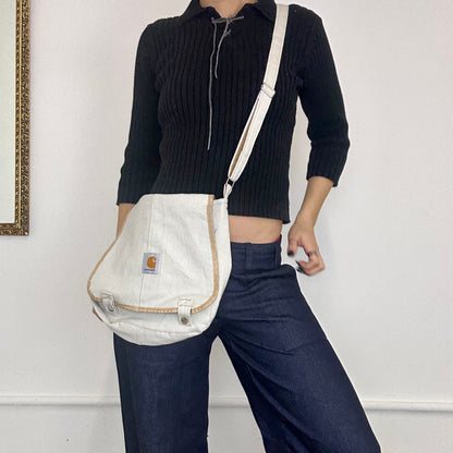 cream carhartt crossbody bag