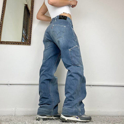 vintage wide leg cargo jeans