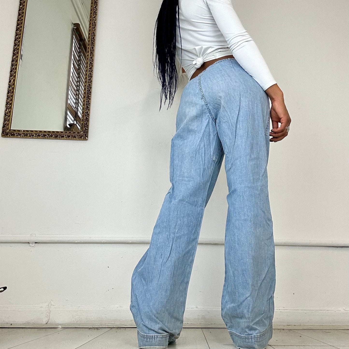 lightweight drawstring jeans