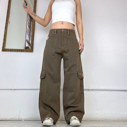 vintage wide leg cargo trousers