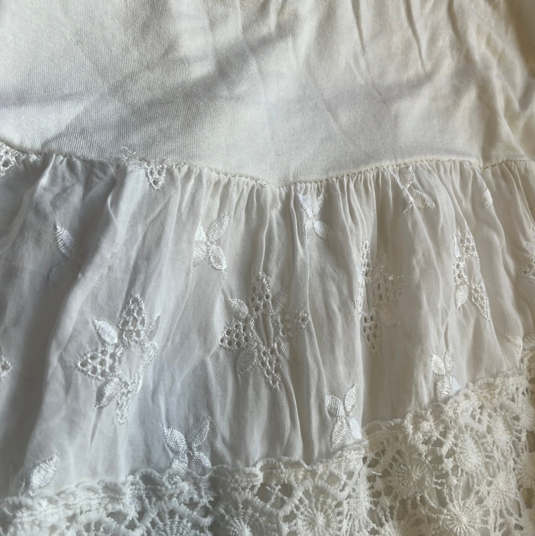 white broderie tiered skirt