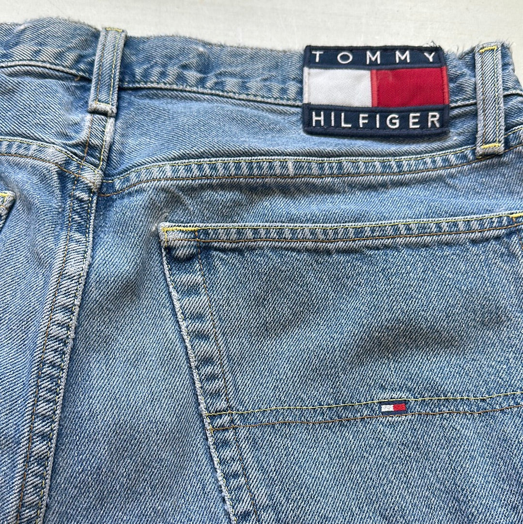 blue denim shorts by tommy hilfiger