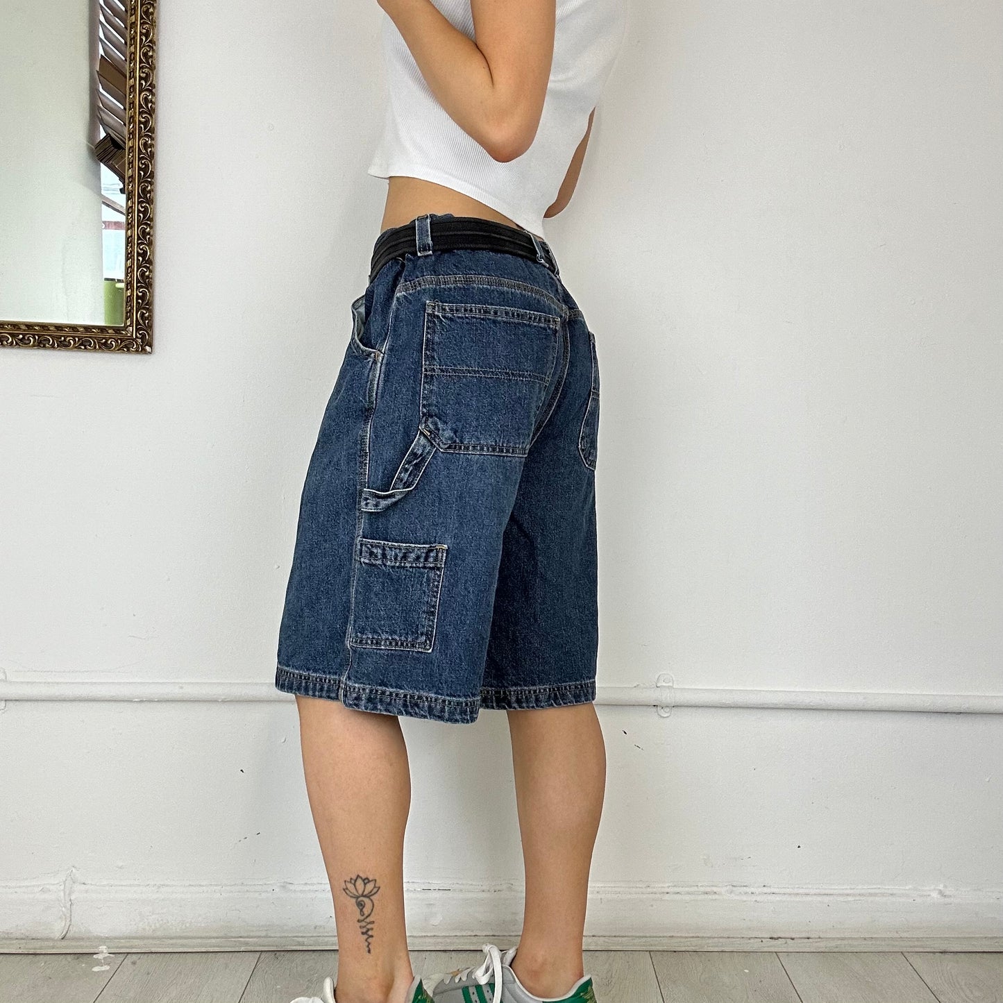 baggy cargo denim shorts