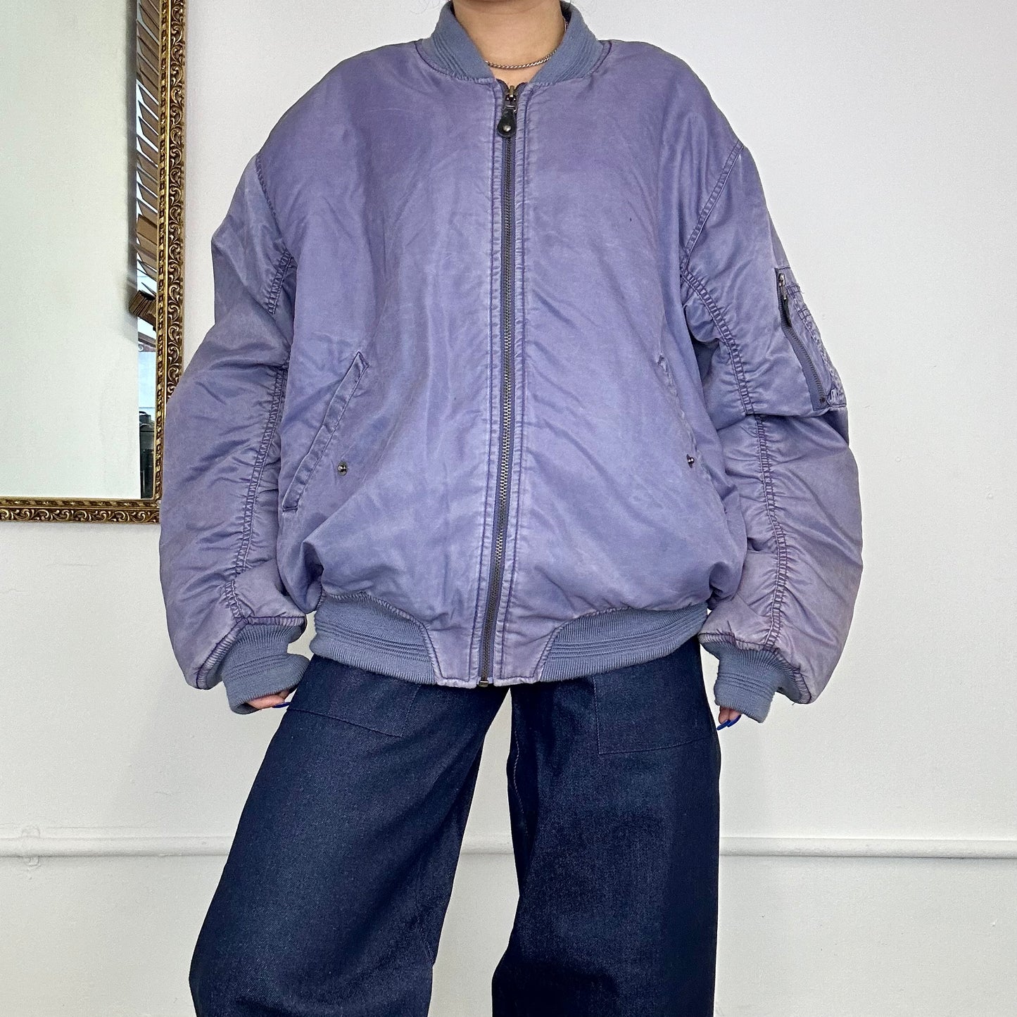 90s lilac bomber jacket