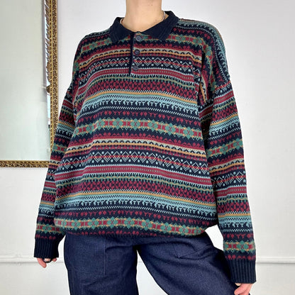 90's knitted polo jumper