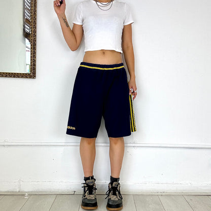 navy & yellow vintage adidas basketball shorts