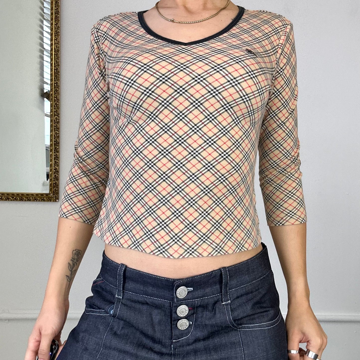 Burberry 3/4 length sleeved top