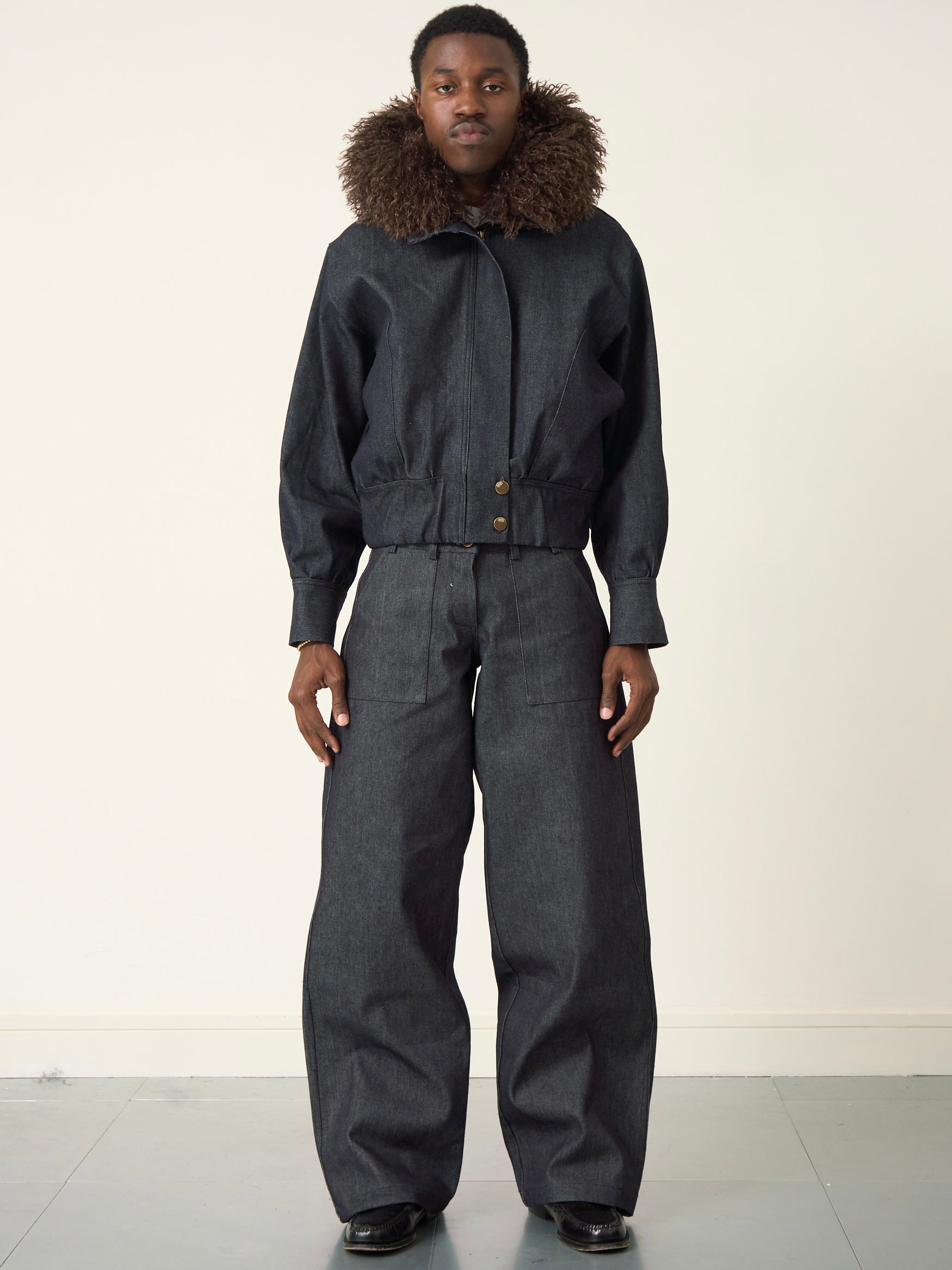 slouch jacket - navy denim