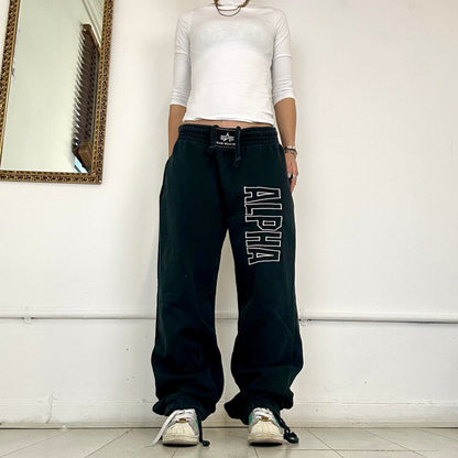 vintage alpha industries jersey black joggers