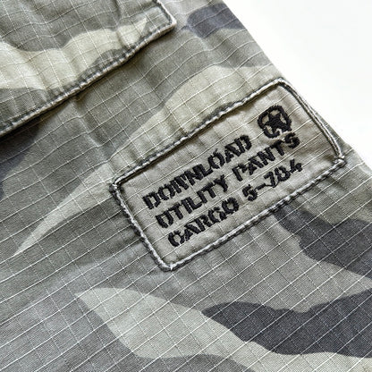 baggy camo cargo trousers