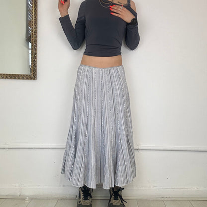 2000’s pinstripe linen maxi skirt