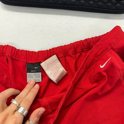 red vintage nike tracksuit bottoms