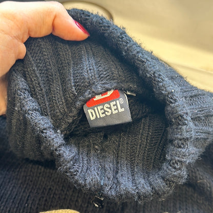 vintage black diesel zip up knit