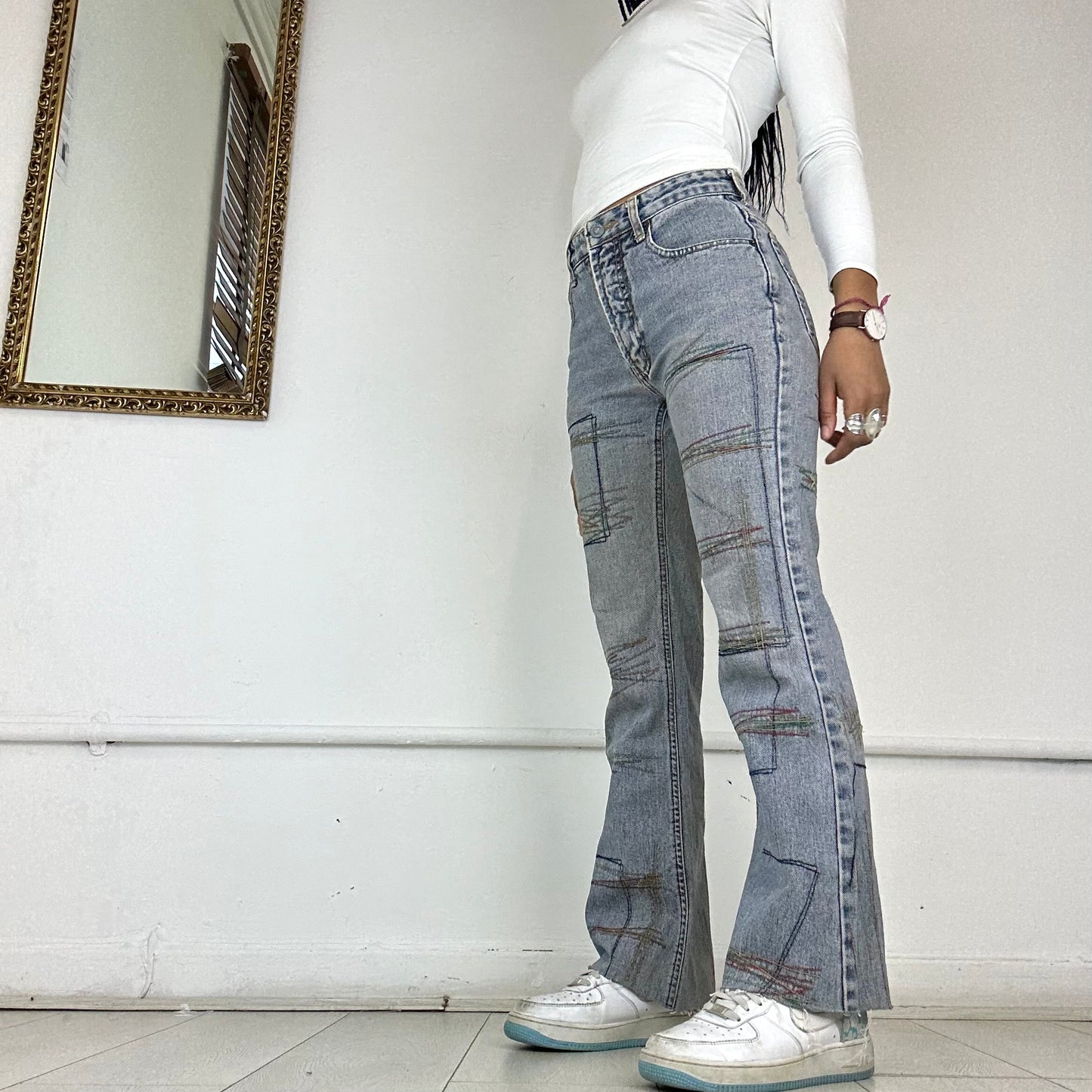 00's patchwork jeans