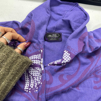 2000's purple graphic print jumper