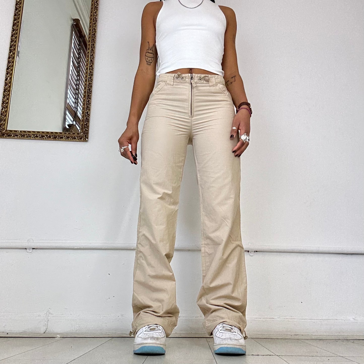 beige cargo trousers