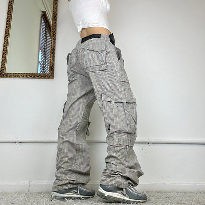 00's checkered cargo trousers