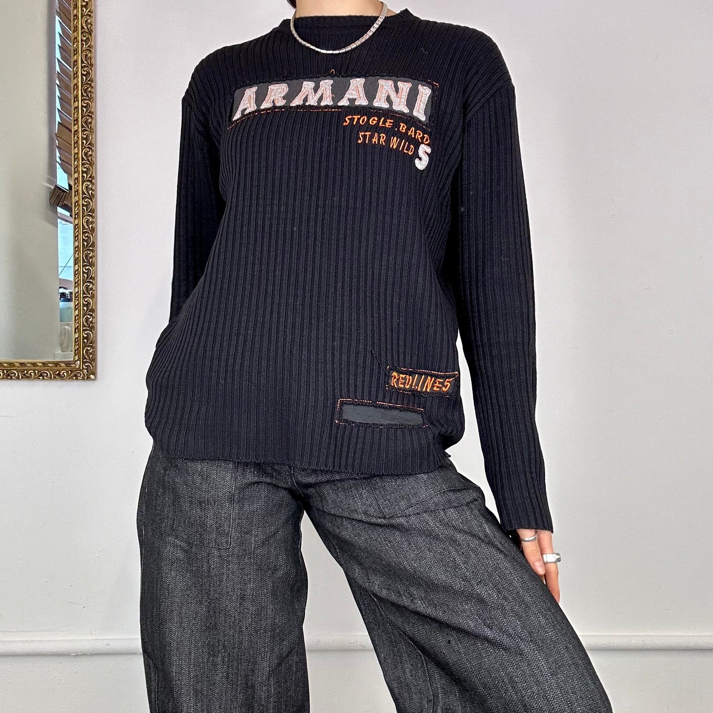 armani ribbed knit jumper