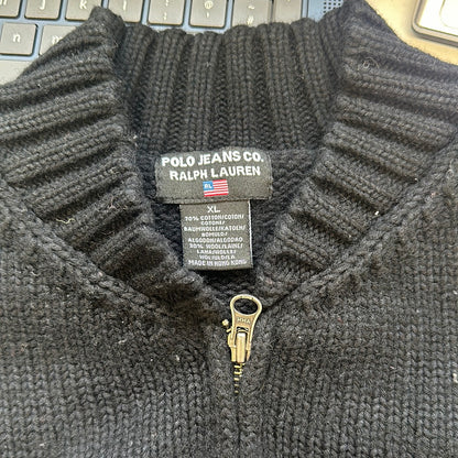 ralph lauren zip up knit jumper