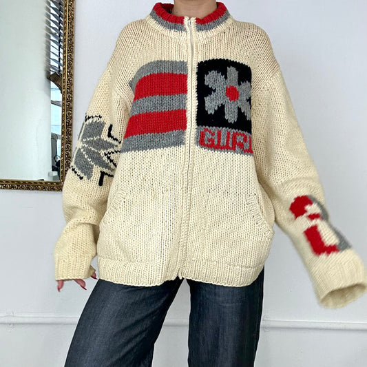 2000’s zip-up knitted jumper by Guru