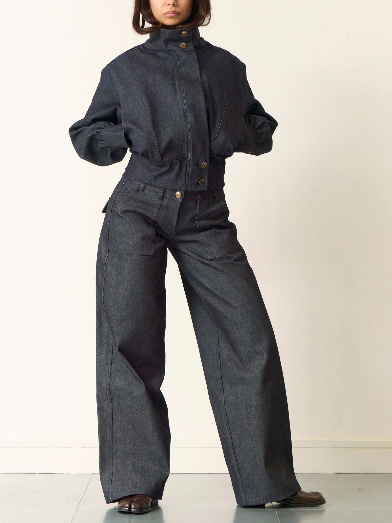 slouch jacket - navy denim