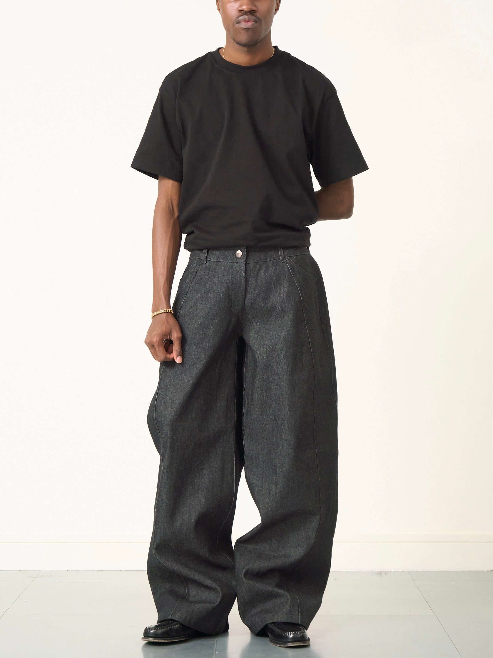 balloon jean - dark grey denim