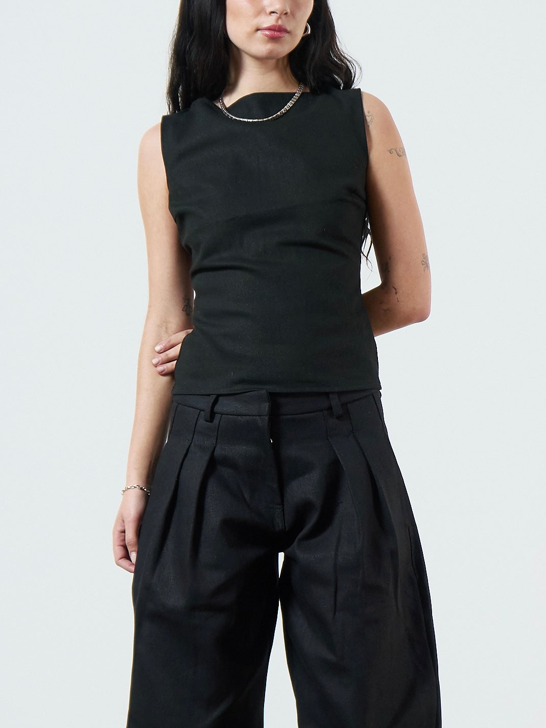 charlie top - black denim