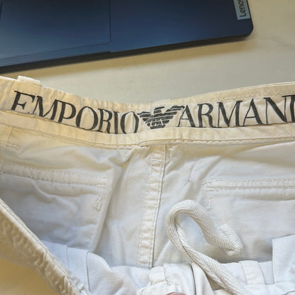 white cargo shorts by emporio armani