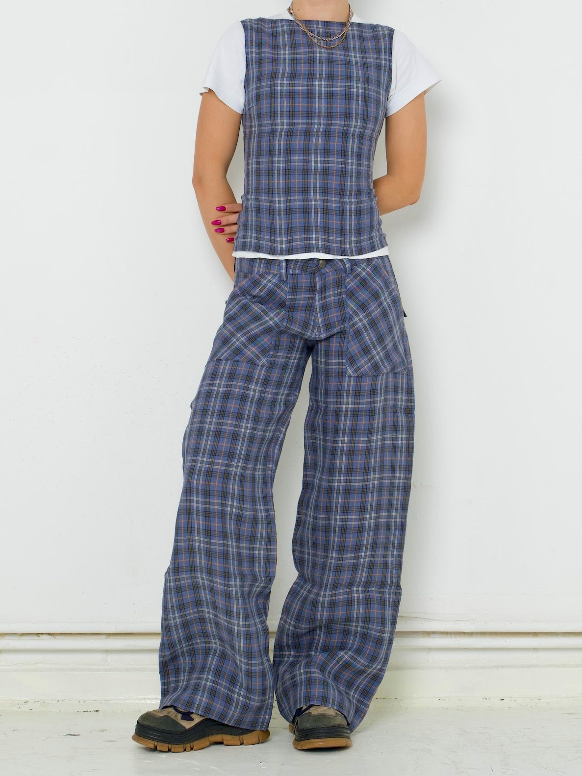 slouch trouser - pebble linen