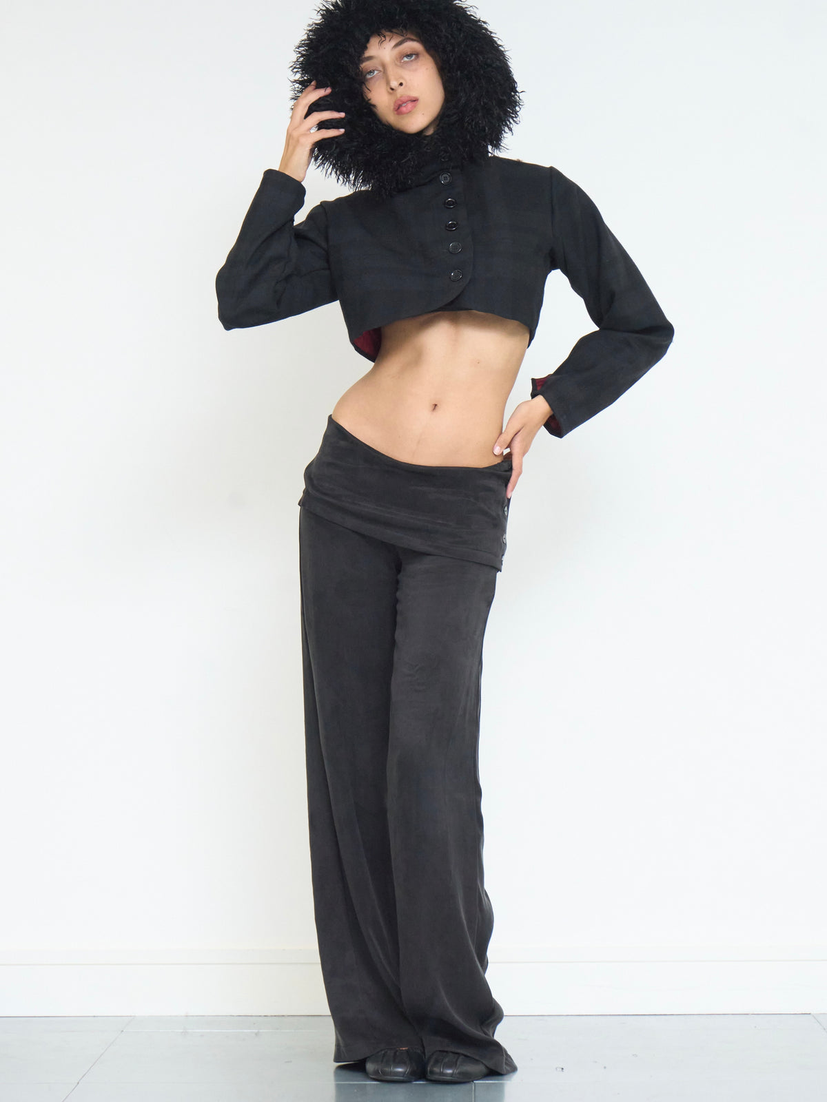 halo bolero jacket - black wool