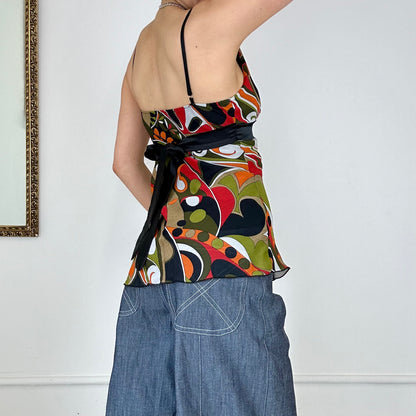 colourful 60's patterned tank top