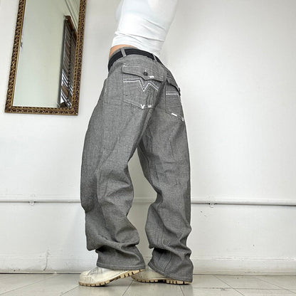 00’s grey baggy jeans