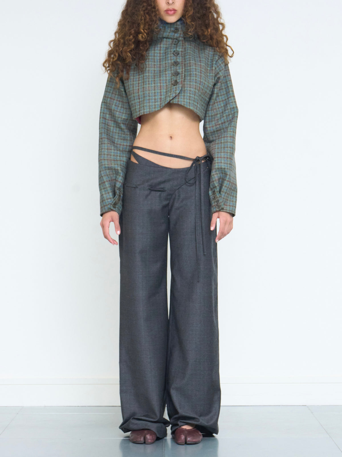 billie tie trouser - grey wool