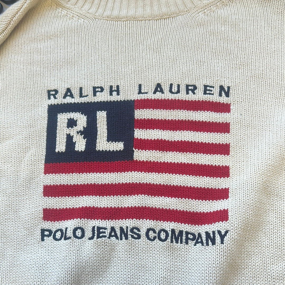 cream turtleneck jumper by ralph lauren