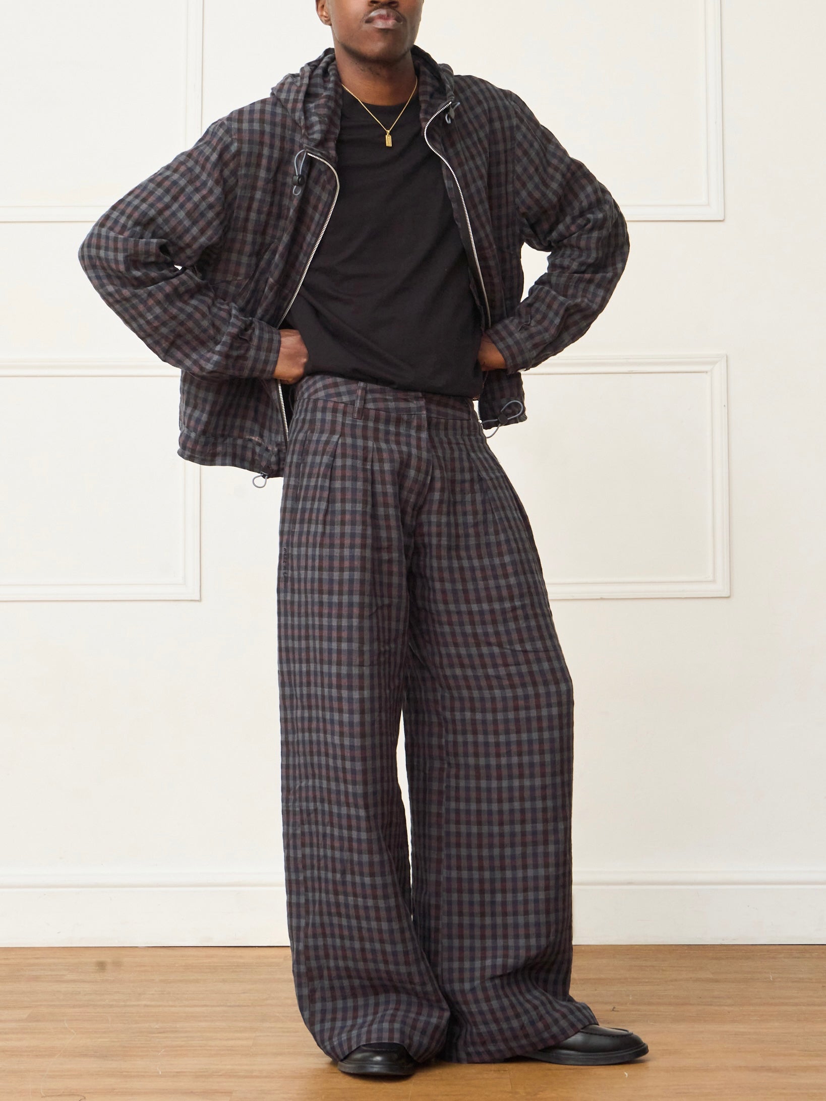 jamie jacket - gingham linen