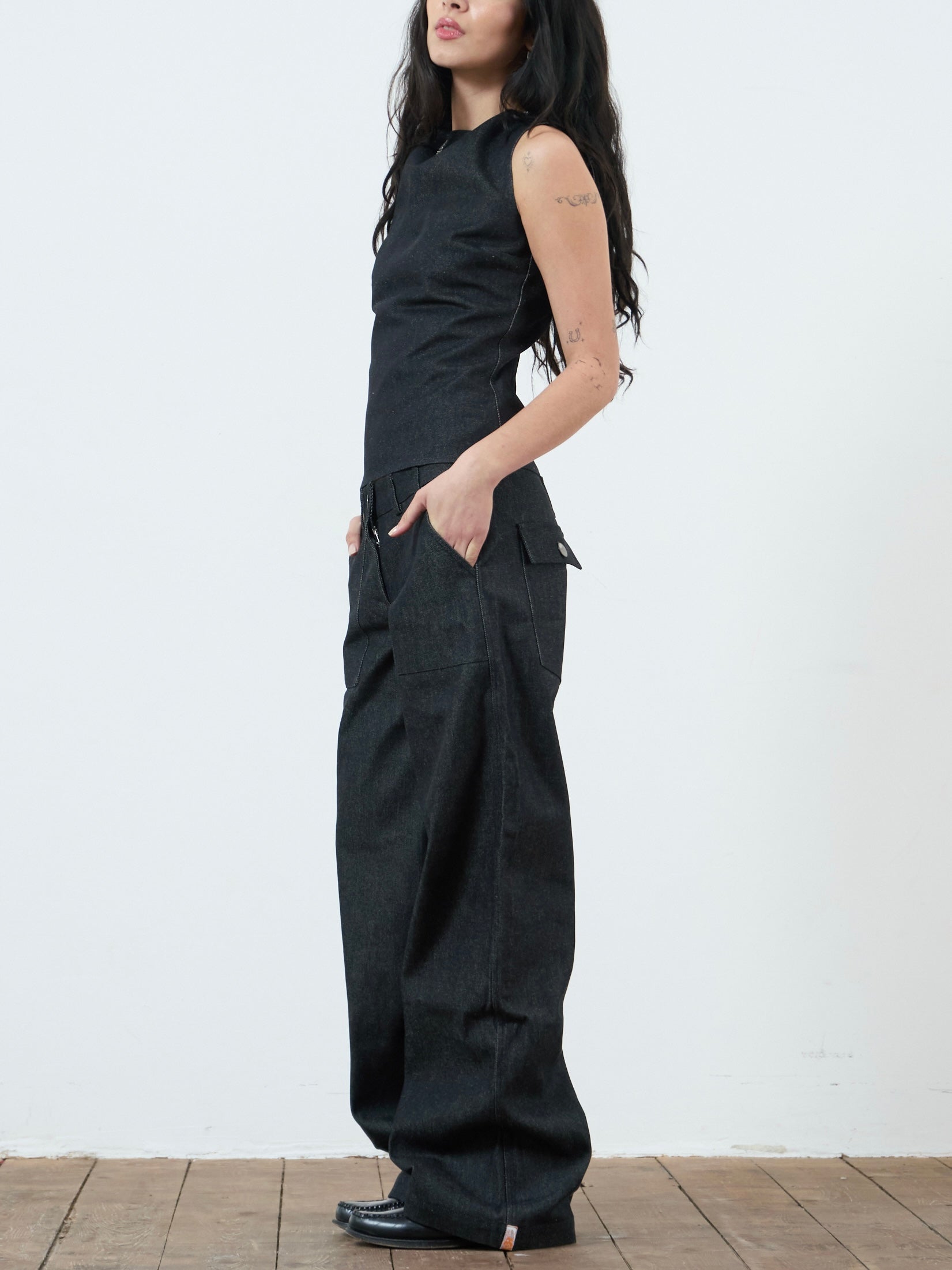 slouch jean - dark grey denim