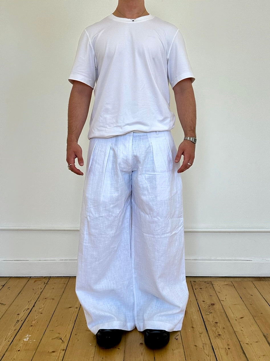 Parker-Hose – weißes Leinen