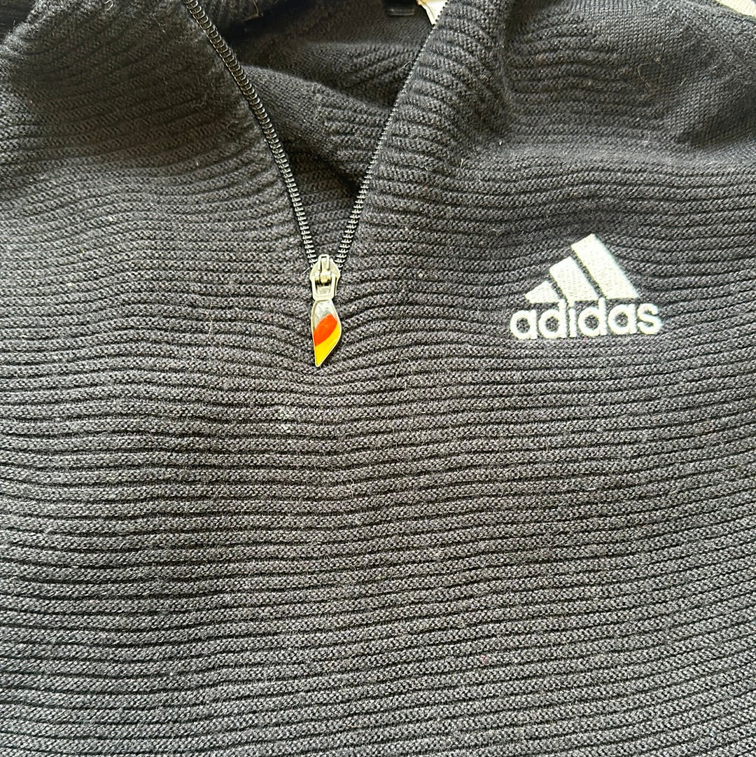 vintage adidas black quarter zip jumper