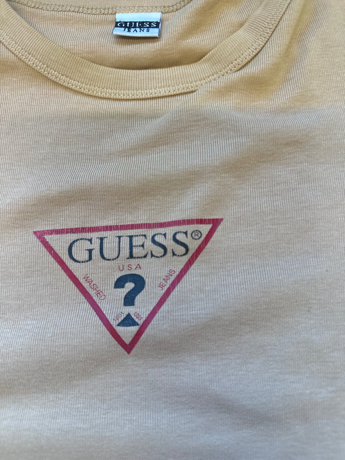 vintage guess beige long sleeve top