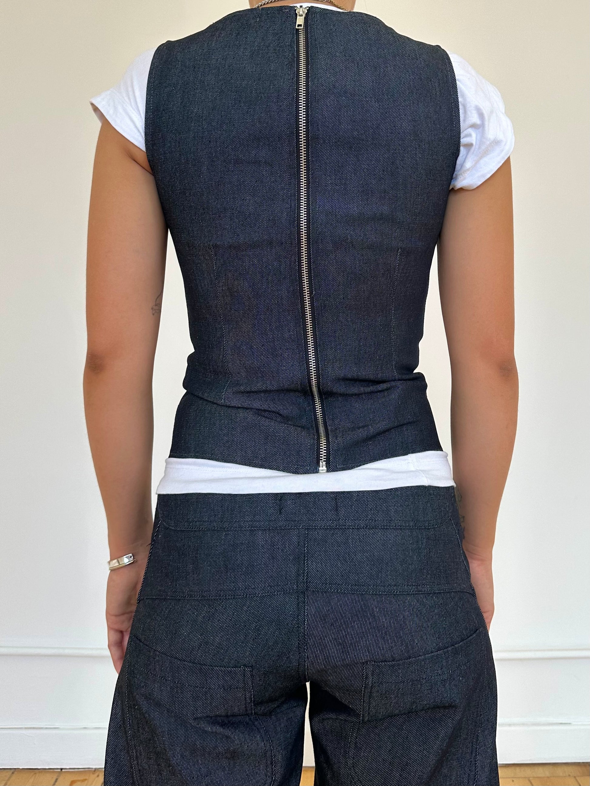 charlie top - navy denim