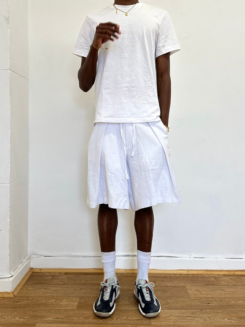 lake short - white linen