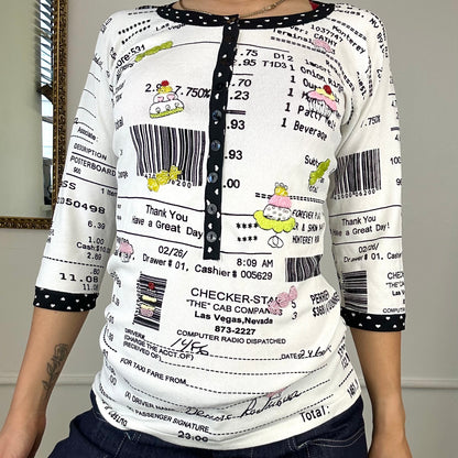 2000's graphic print long sleeved top