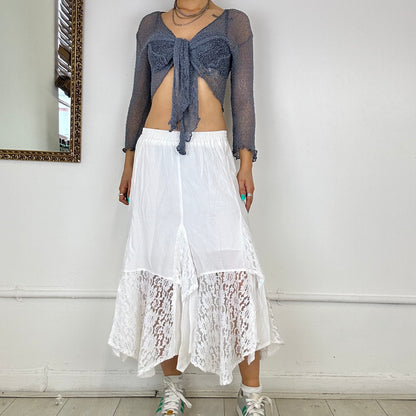 white lace maxi skirt