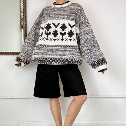 vintage oversized heavy patterned knit jumper by mustang