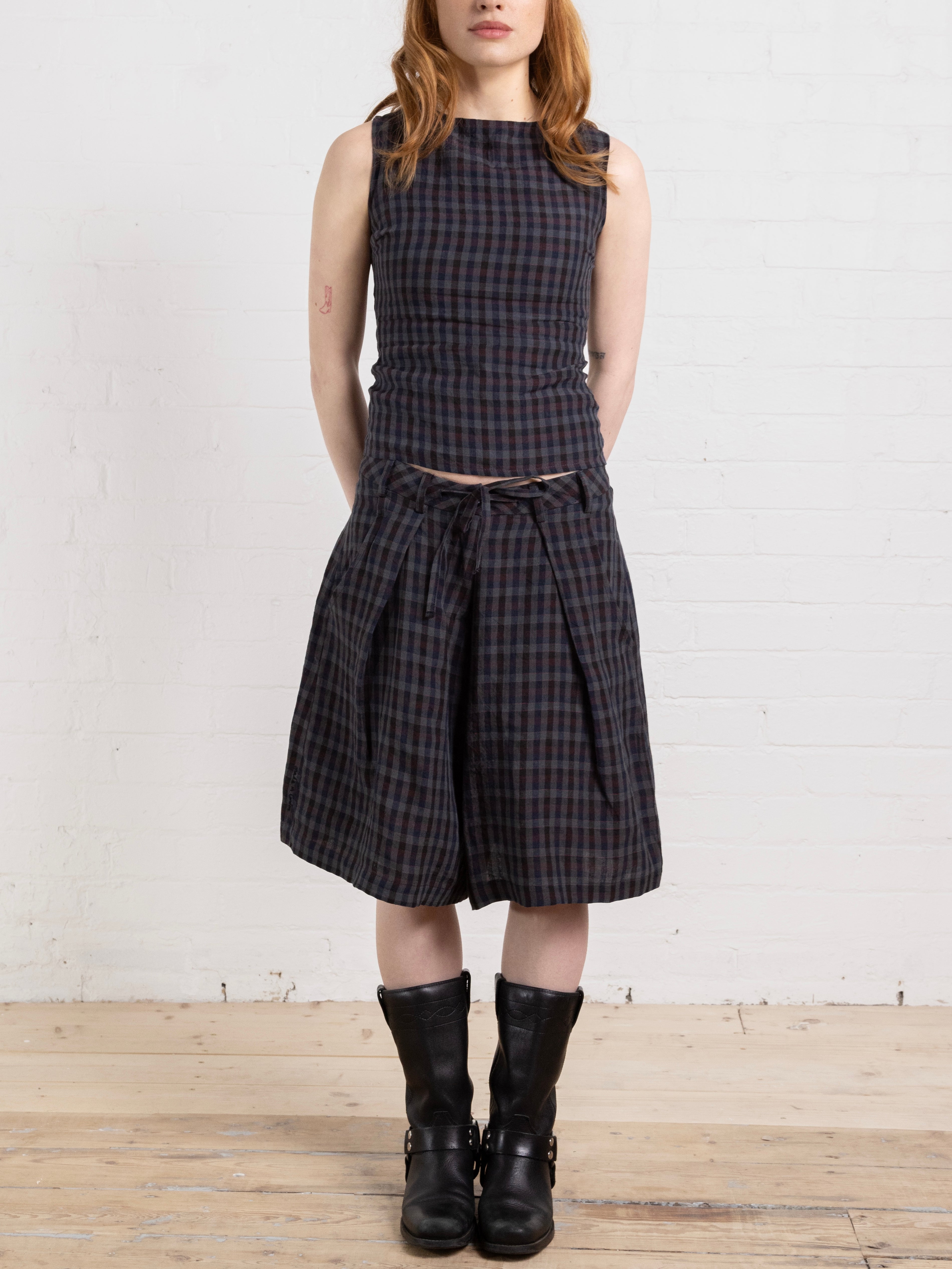 lake short - gingham linen