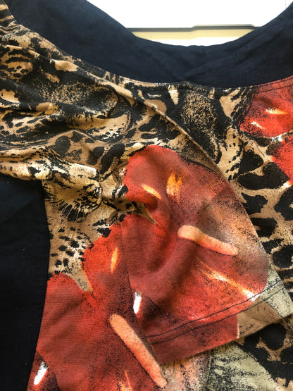 vintage cheetah graphic print long sleeve top